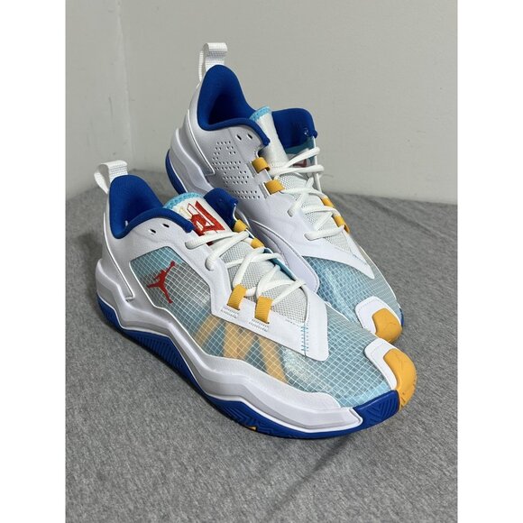 Jordan One Take 4‎ Shoes Mens Size 11 White Blue Yellow Basketball DO7193-164 main image 6